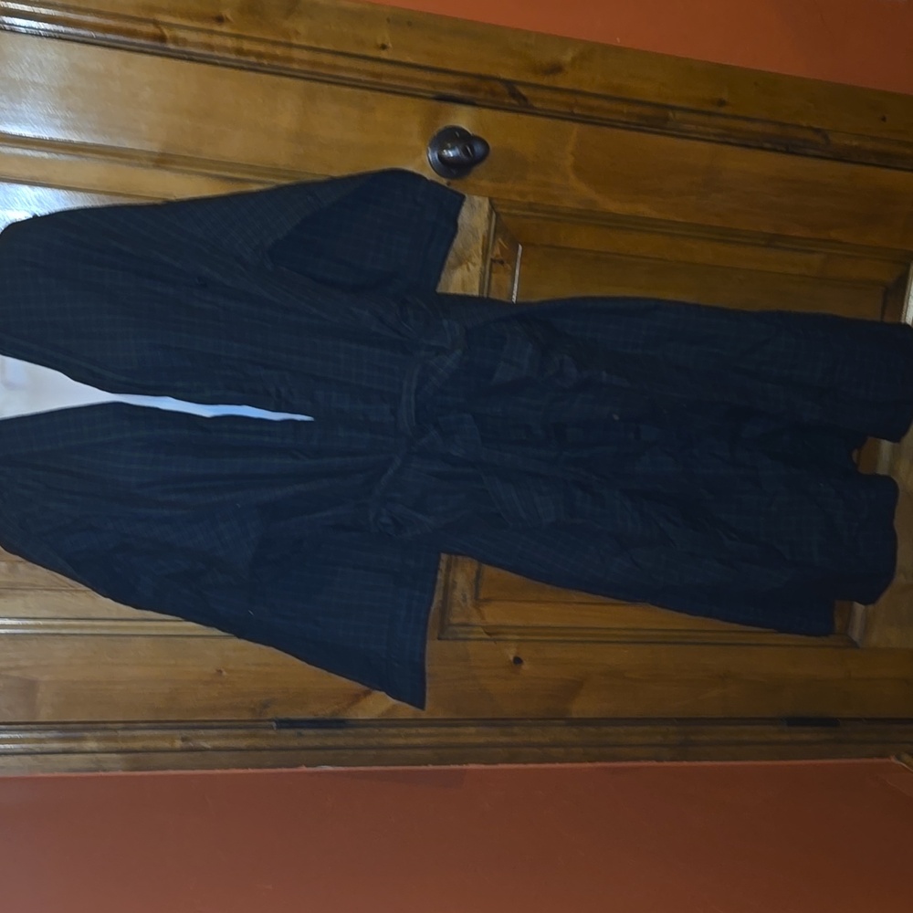 Pierre Cardin Black-Green Plaid Men's Robe
